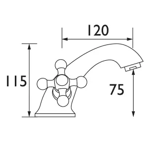 Cascade Penridge Traditional Bath Taps Pillar Pair Chrome & Basin Tap