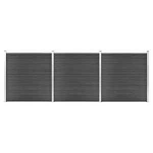 Berkfield Fence Panel Set WPC 526x186 cm Black