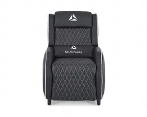 Cougar Gaming Recliner Armchair with Footrest , Black Faux Leather With White Trim