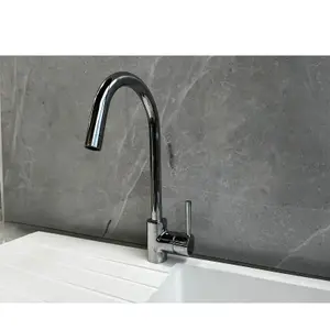 Liquida LS04CH Monobloc Swan Neck Single Lever Chrome Kitchen Mixer Tap