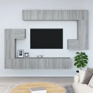 Berkfield Wall-mounted TV Cabinet Grey Sonoma Engineered Wood