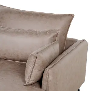 Corner Sofa GALLO Light Brown Fabric Left Hand