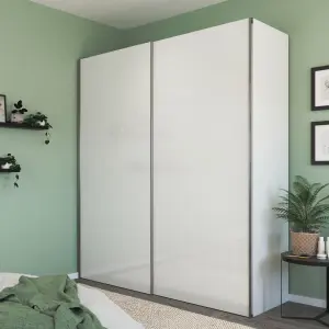 GoodHome Atomia White Particle board Gloss Sliding Wardrobe (H)2250mm (W)2000mm (D)655mm