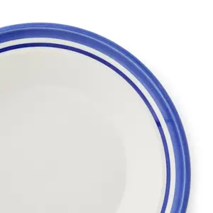 Potter's Stripe Set Of 4 Soup Plates (Set of 4) Blue