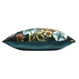 Evans Lichfield Midnight Garden Velvet Piped Feather Filled Cushion