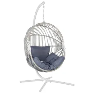 Hanging Chair with Stand ACRI PE Rattan White