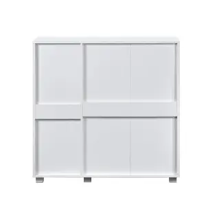 Euston Modern White 3 Door 5 Tier Shoe Cabinet