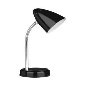 Interiors by Premier Black Gloss Desk Lamp, Adjustable Living Room Desk Lamp,  Minimalistic Desk Lamp for Reading and Writing