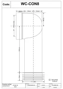 McAlpine WC-CON8 90 degree Bend Adjustable Length Rigid WC Connector