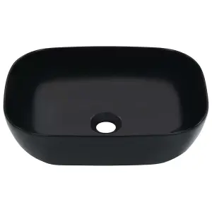 Berkfield Wash Basin 45.5x32x13 cm Ceramic Black