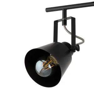 Abigail 2 Bar, E27 Matt Black Spotlight with Gold Fittings