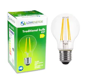 150w Equivalent LED Traditional Looking Filament Light Bulb A60 GLS E27 Screw 10.5w LED - Warm White - Pack of 4