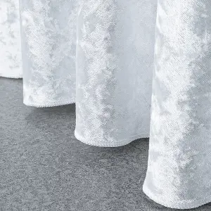 Diamond Velvet Round Tablecloth, White , 90 Inch