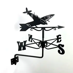 Mini Spitfire Weathervane - Steel - L38 x W38 x H52 cm - Black