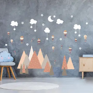 Walplus Combo Kids - Flying over Mountains Wall Stickers PVC