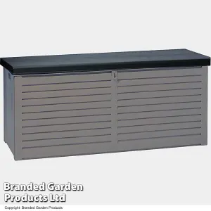 Garden Gear Grey Lockable Storage Patio Box with Sit-on Lid Weatherproof Polypropylene Secure Outdoor Seating (490 Litre Box)