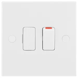 BG White 13A 1 way Raised square profile Screwed Switched Fused connection unit