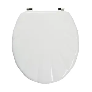 GoodHome Mendra Shell White Round Standard close Toilet seat