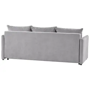 Beliani Traditional Sofa Bed HOLSEN Grey Fabric