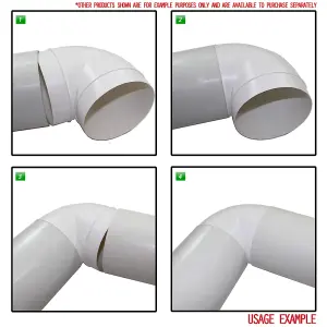 Kair Plastic Ducting Pipe 100mm - 350mm Short Length - Rigid Straight Duct Channel