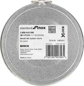 Bosch Professional X-LOCK Standard Inox Straight Cutting Wheel - 10x115x1x22.23mm, WA 60 T BF