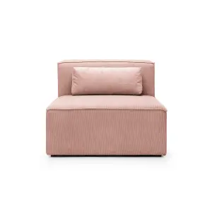 Doris Armless Chair Module in Pink Cord Chenille