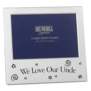 5" x 3" We Love Our Uncle Satin Silver Photo Frame Occasion Present 73593