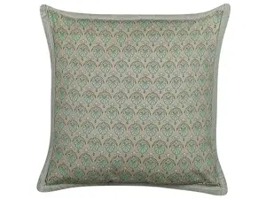 Set of 2 Cushions PICTUS Cotton 45 x 45 cm Plant Block-Printing Green