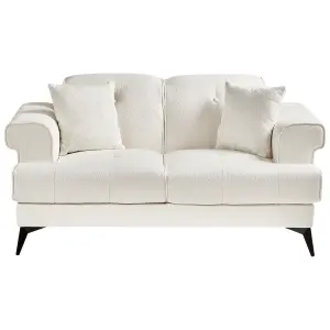 2 Seater Boucle Sofa White SKIVE