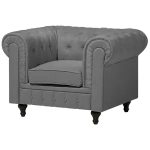 Fabric Living Room Set Grey CHESTERFIELD Big