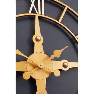 Interiors by Premier Vitus Gold Silver Wall Clock