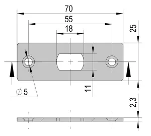 Corner lock, single-sided cylinder rosette, profile cylinder, brushed stainless steel