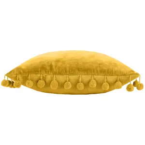 furn. Dora Velvet Pom-Pom Feather Filled Cushion