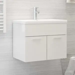 Elizibeth 600mm Wall Hung Single Vanity Unit Gloss White