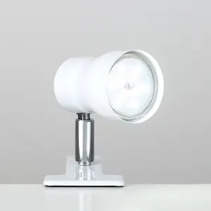 ValueLights Clamp On Desk Lamp Spotlight In Gloss White Finish