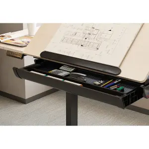 Dellonda Electric Standing Drafting Desk Ergonomic Drawing Sit/Stand Table 0-40 Degree Tilt