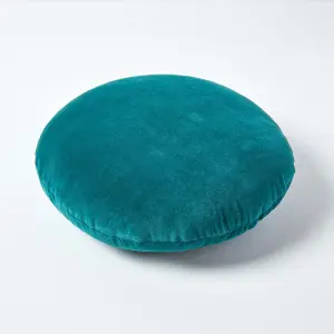 Homescapes Emerald Green Velvet Cushion, 40 cm Round