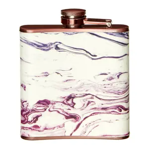 Maison by Premier Auden Marble Effect Rose Gold Hip Flask