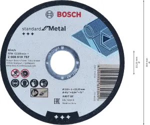 Bosch 115mm 4.5" Thin Slit Cutting Discs 1mm Wheel Metal Steel Stainless Sheet