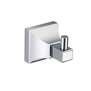 Heritage Lavington Gloss Chrome effect Brass Square Single Hook (H)53mm (W)50mm