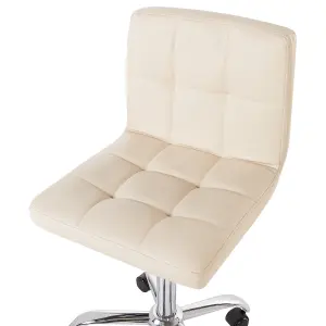 Desk Chair Faux Leather Beige MARION