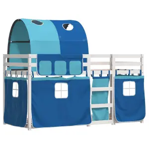 Berkfield Bunk Bed without Mattress Blue 75x190 cm Small Single Solid Wood Pine