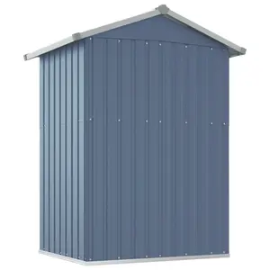 Garden Shed Galvanised Steel Outdoor Shed Bin Storage Grey