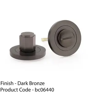 Industrial Hex Thumbturn & Release Lock - Dark Bronze - Bathroom Door WC