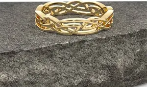 Gold Sterling Silver Irish Celtic Ring Engravable Irish Made