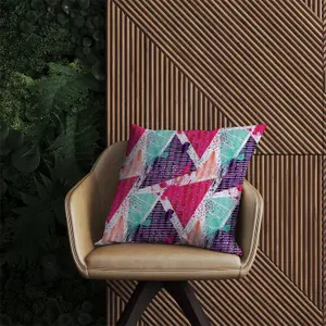 Shabby Geometric Pattern Outdoor Cushion 60cm x 60cm