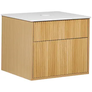 Bathroom Wall Mounted Cabinet 60 x 52 cm Light Wood BEXTI