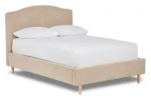 Ember Simple Shaped Fabric Bedstead Only 6FT Super King- Marlow Stone