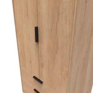 Fuji 2 Door 2 Drawer Wardrobe in Nebraska Oak (Ready Assembled)