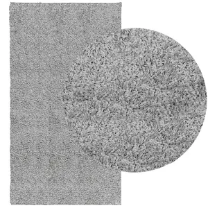 Shaggy Rug PAMPLONA High Pile Modern Grey 60x110 cm